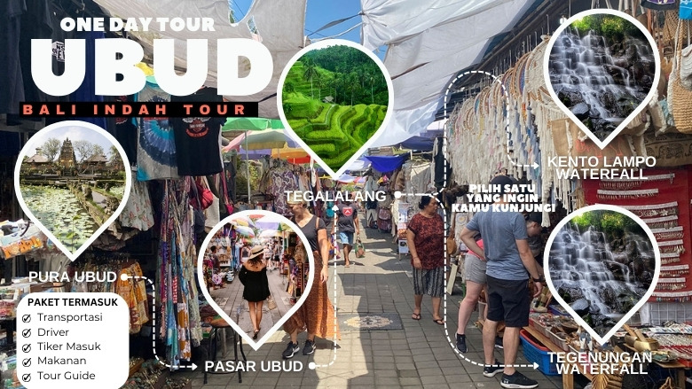 One Day Tour - Ubud (Pura, Pasar & Air Terjun)